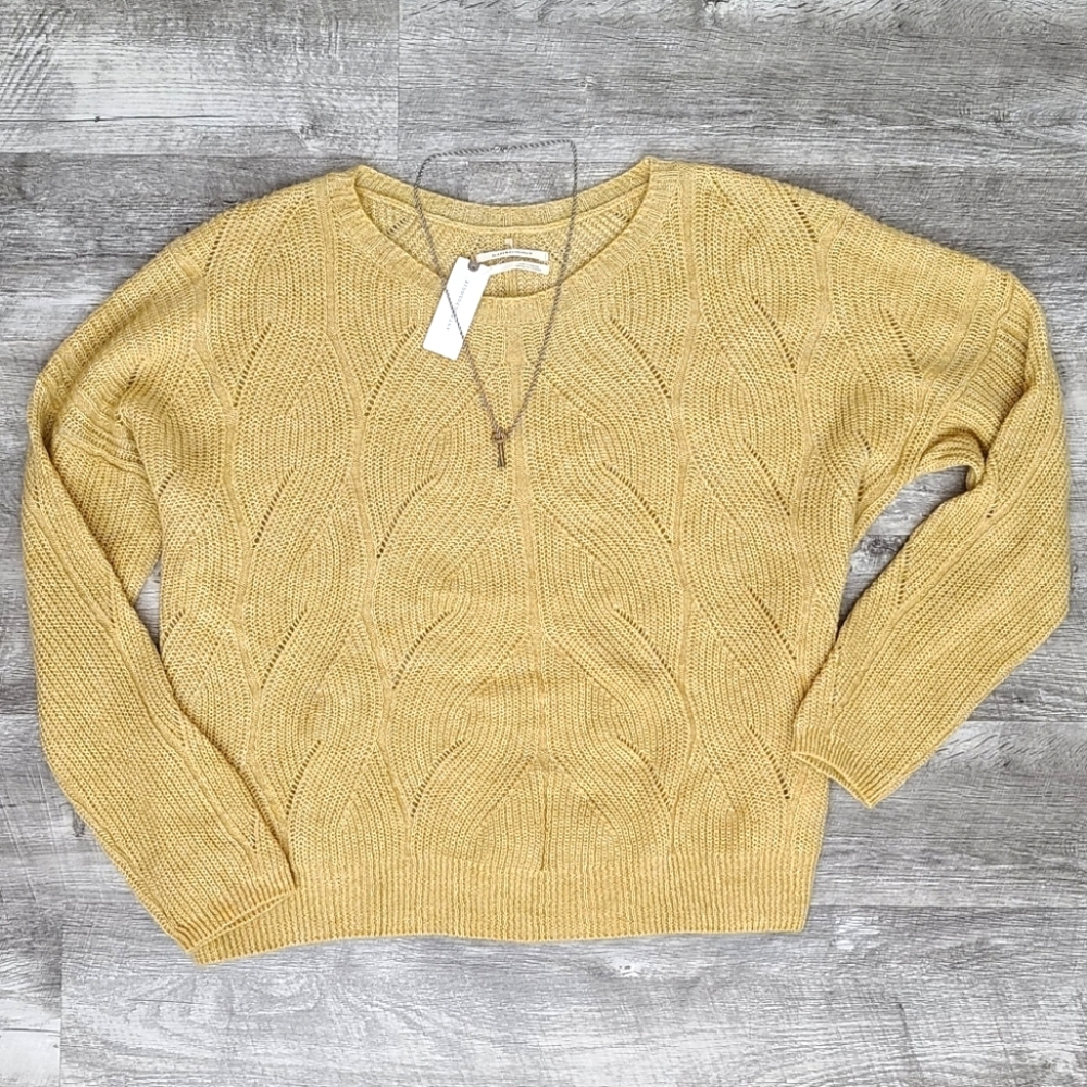 NWT Anthropolgie Open Weave Pullover Sweater XL
